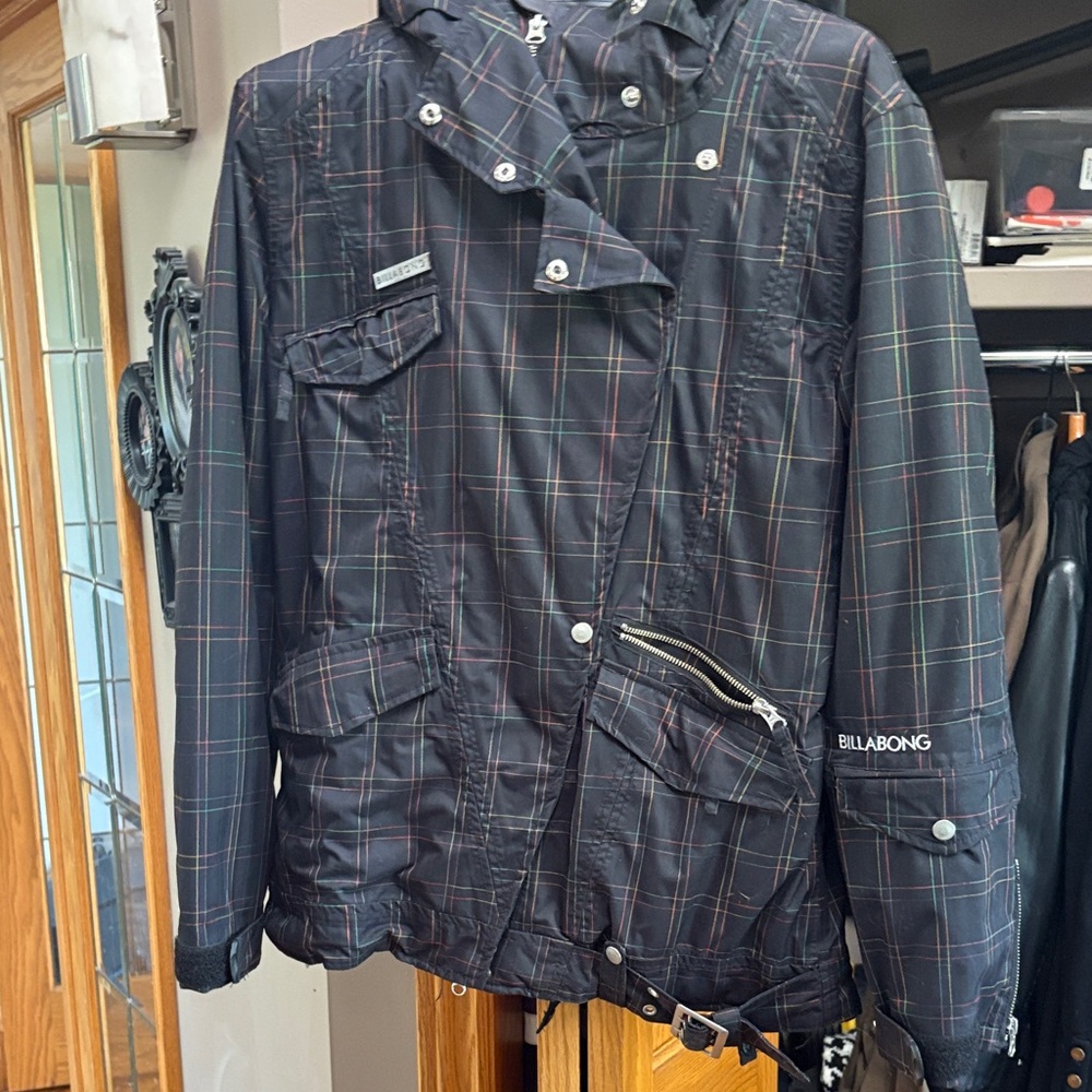 Billabong Women's Dark Plaid Utility Jacket